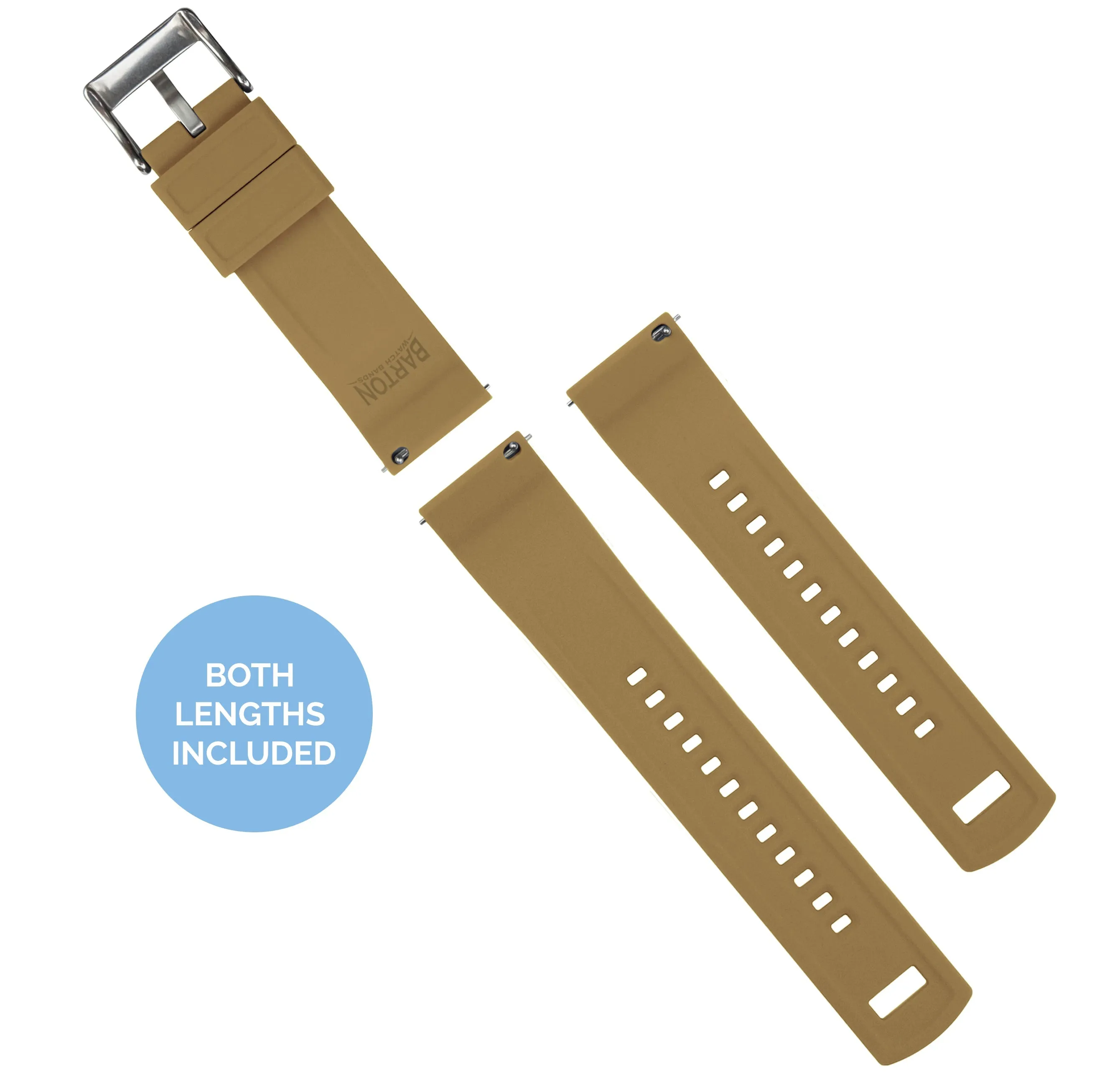 Samsung Galaxy Watch5 Elite Silicone Brown Top Khaki Bottom Watch Band