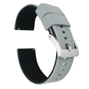 Samsung Galaxy Watch5 Elite Silicone Cool Grey Top Black Bottom Watch Band
