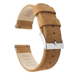 Samsung Galaxy Watch5 Gingerbread Brown Leather Stitching Watch Band