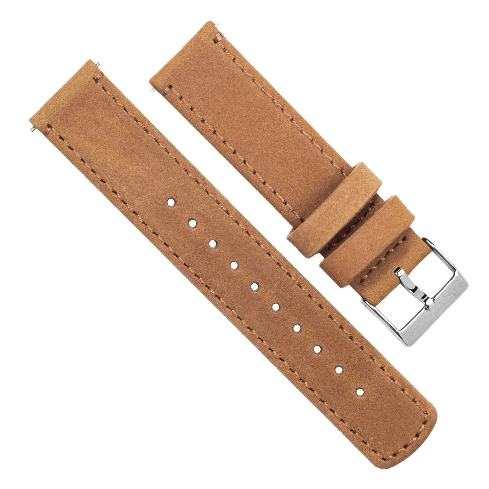 Samsung Galaxy Watch5 Gingerbread Brown Leather Stitching Watch Band