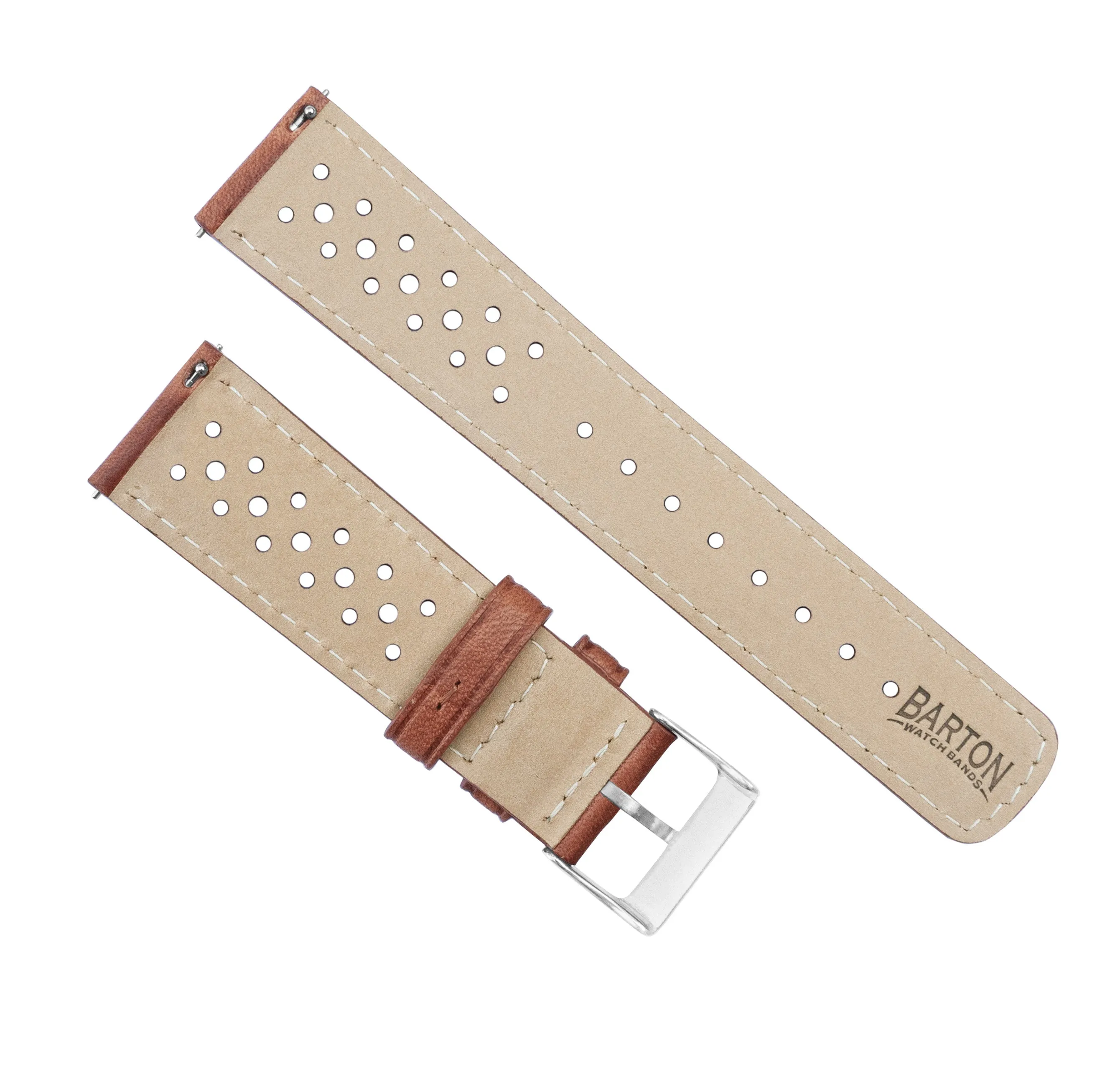 Samsung Galaxy Watch5 Racing Horween Leather Caramel Brown Watch Band