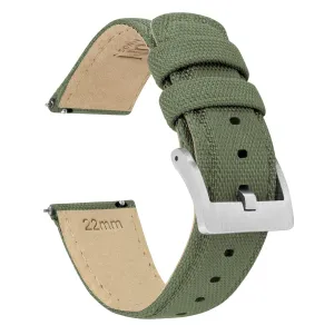 Samsung Galaxy Watch5 Sailcloth Quick Release Army Green Watch Band