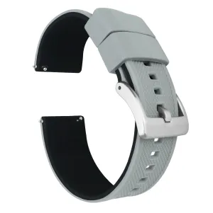 Samsung Galaxy Watch6 Elite Silicone Cool Grey Top Black Bottom Watch Band