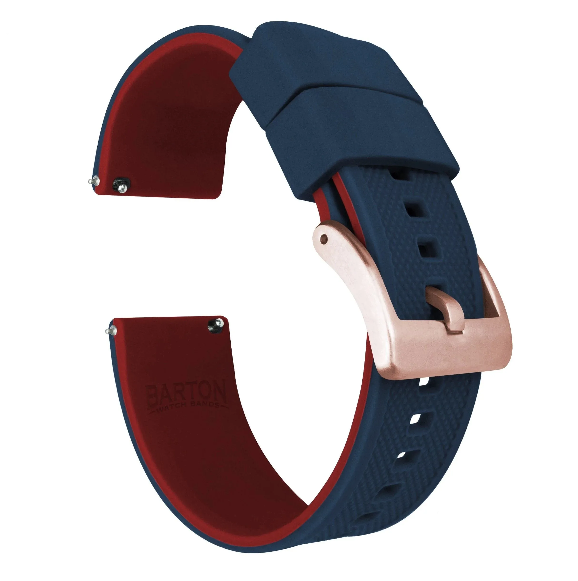 Samsung Galaxy Watch6 Elite Silicone Navy Blue Top Crimson Red Bottom Watch Band