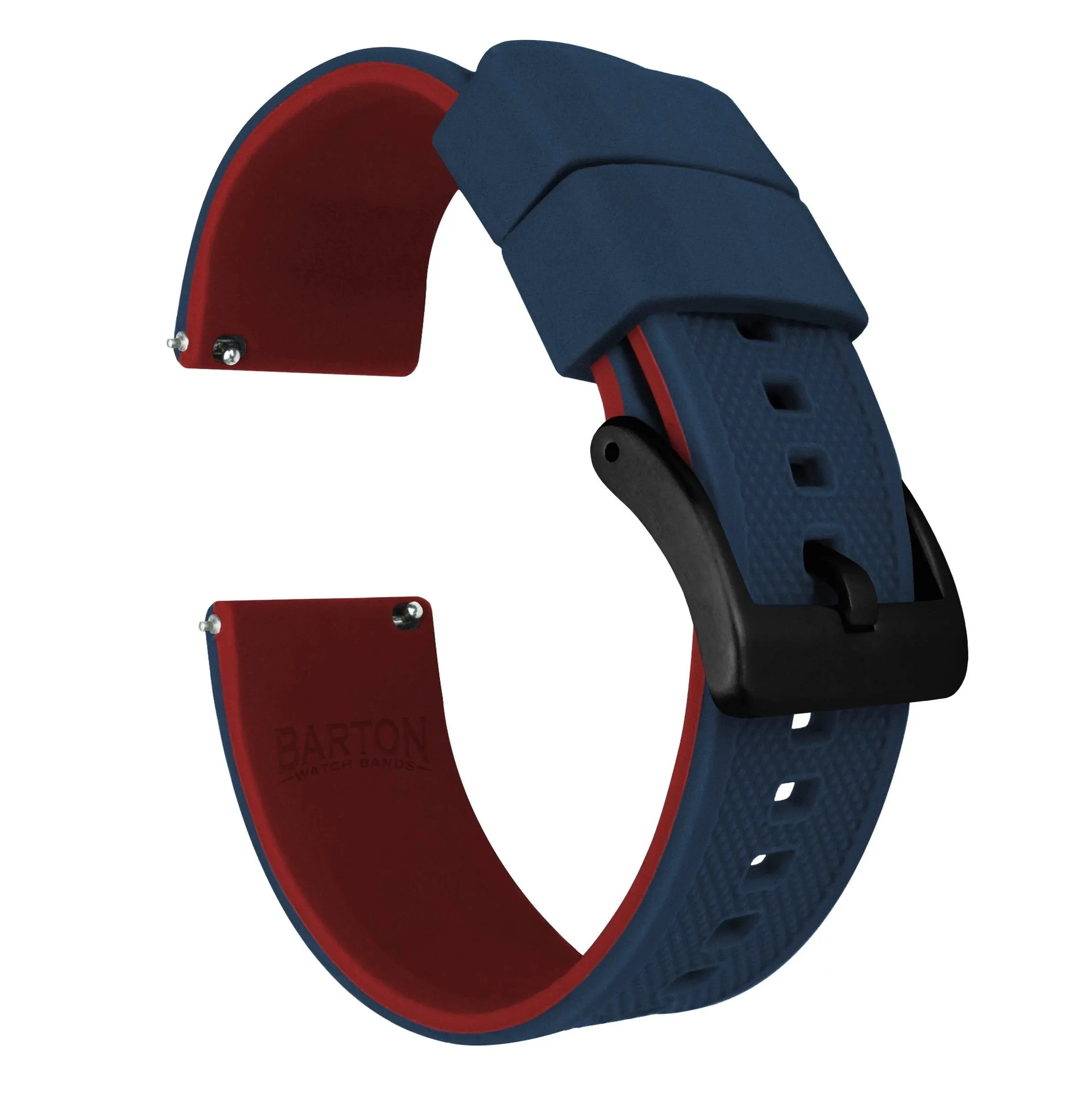 Samsung Galaxy Watch6 Elite Silicone Navy Blue Top Crimson Red Bottom Watch Band