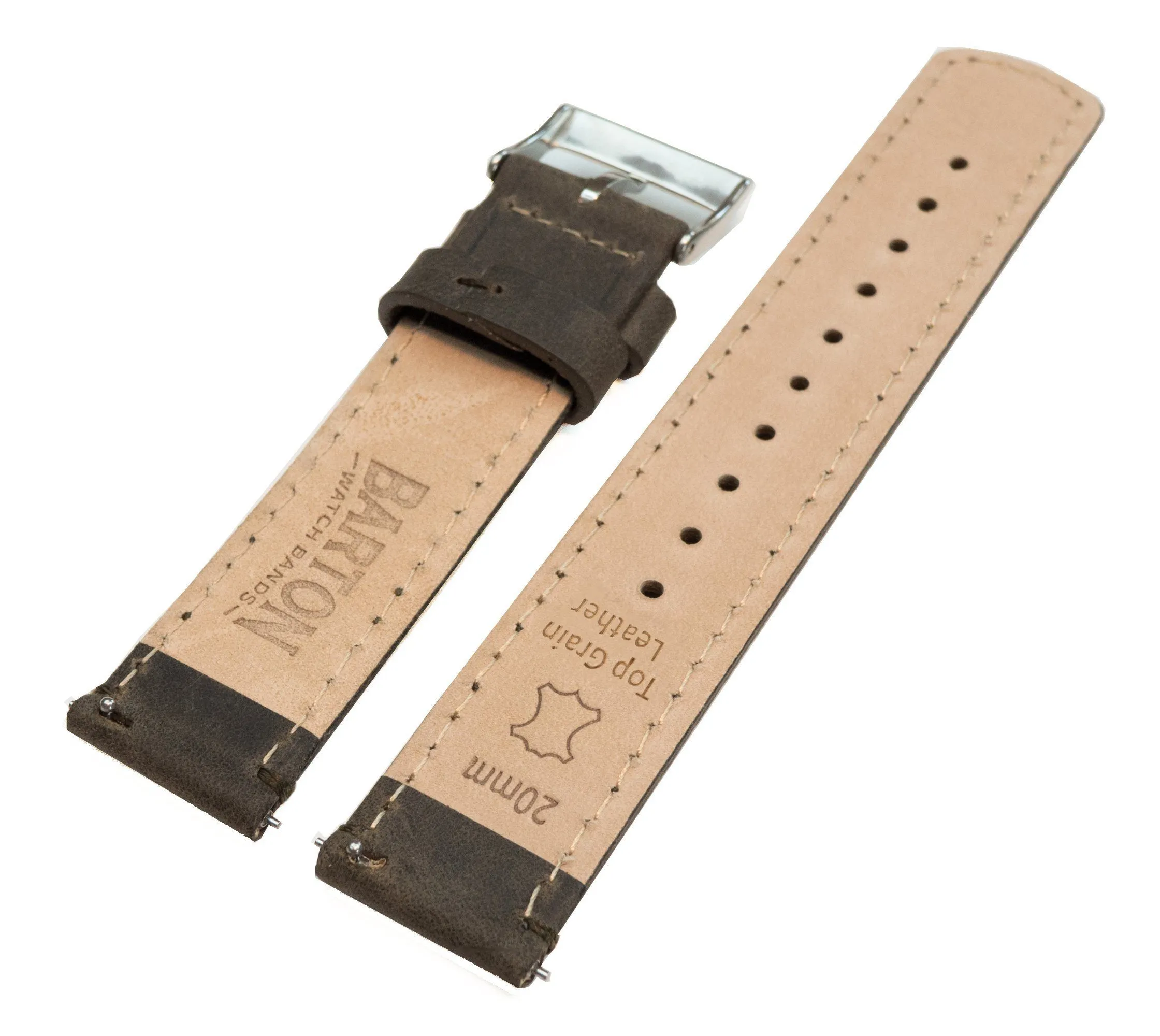 Samsung Galaxy Watch6 Espresso Brown Leather Stitching Watch Band