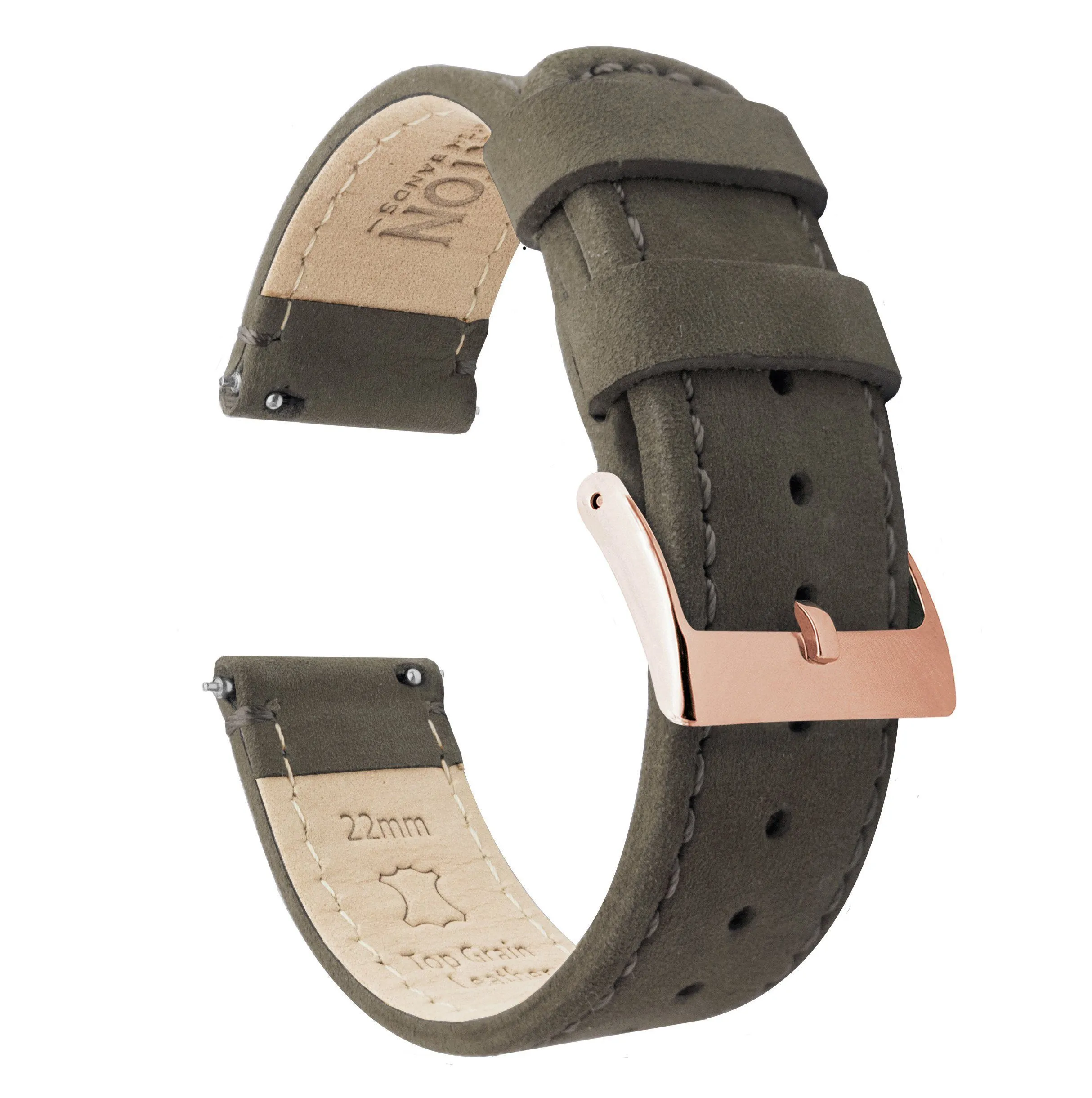 Samsung Galaxy Watch6 Espresso Brown Leather Stitching Watch Band