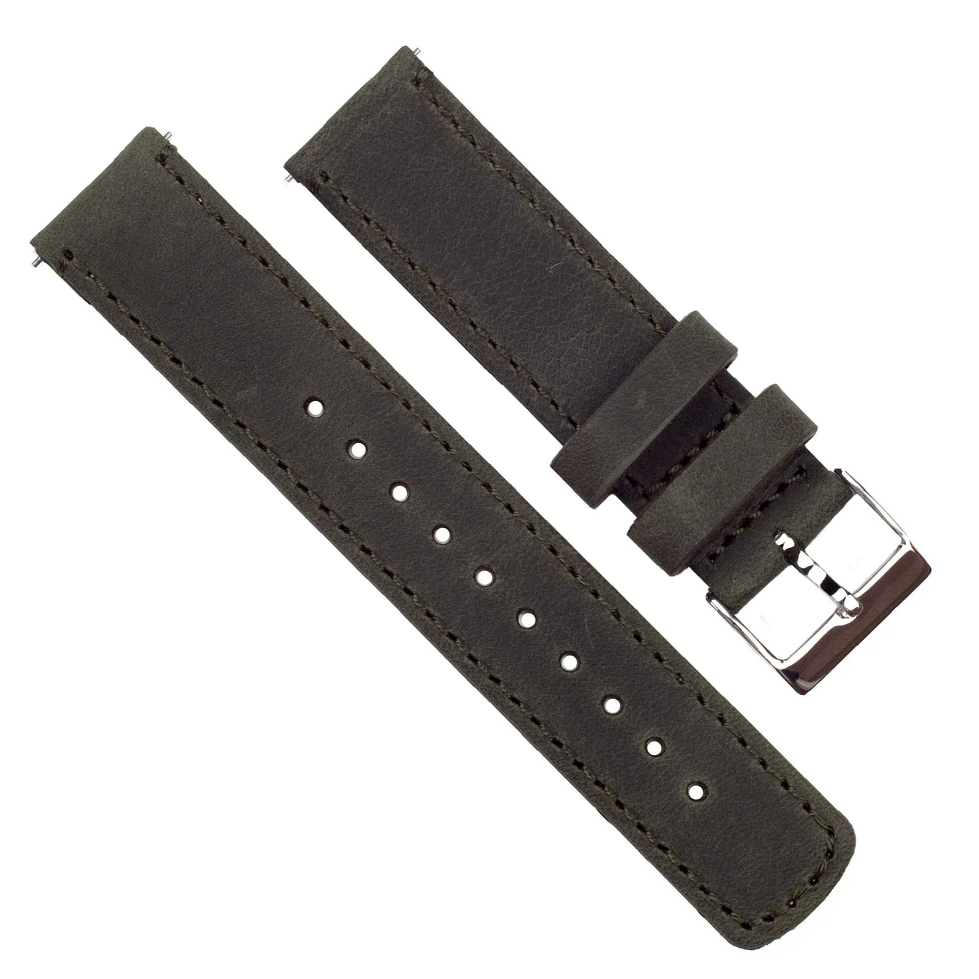 Samsung Galaxy Watch6 Espresso Brown Leather Stitching Watch Band