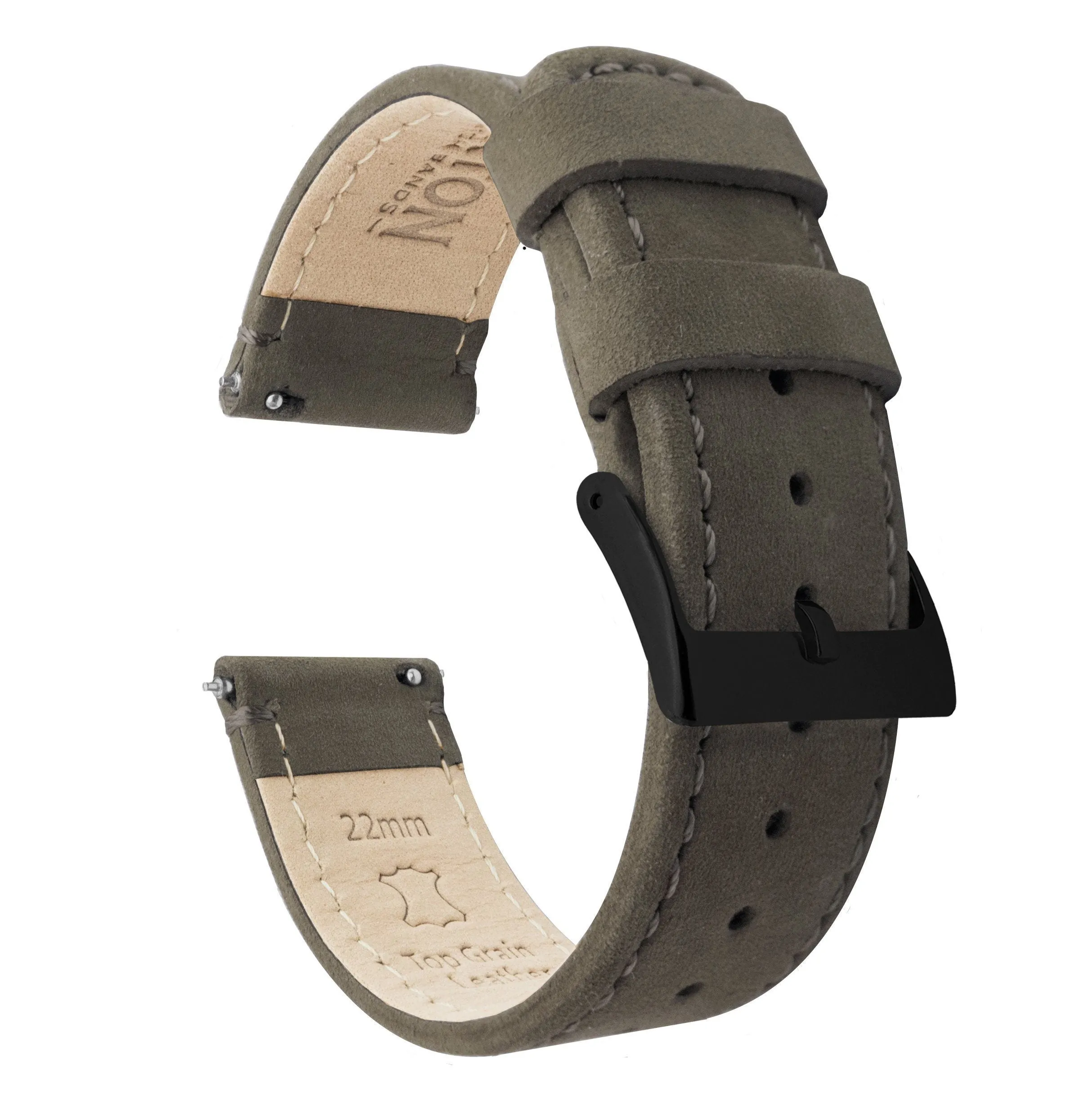 Samsung Galaxy Watch6 Espresso Brown Leather Stitching Watch Band