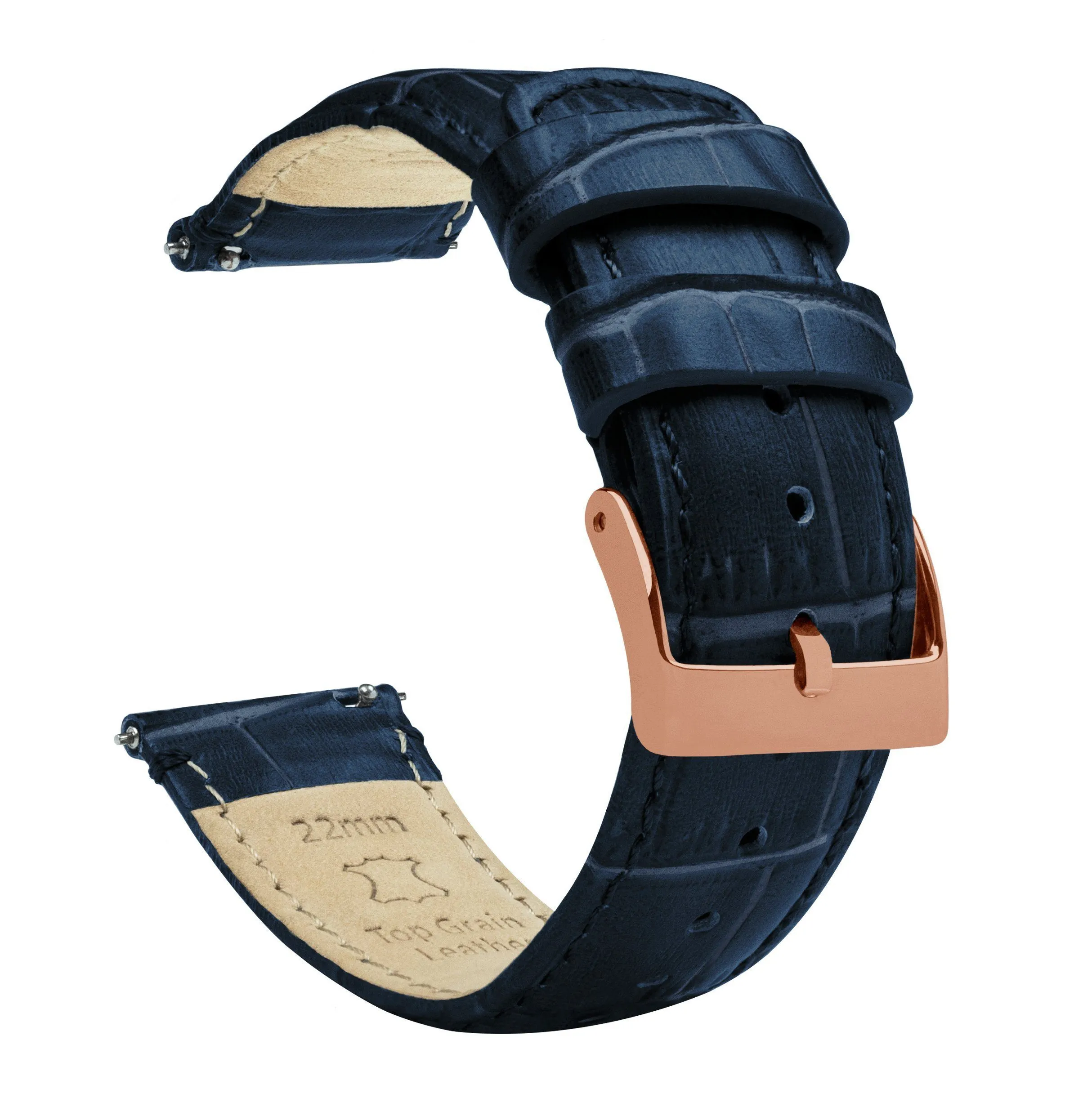 Samsung Galaxy Watch6 Navy Blue Alligator Grain Leather Watch Band