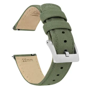 Samsung Galaxy Watch6 Sailcloth Quick Release Army Green Watch Band
