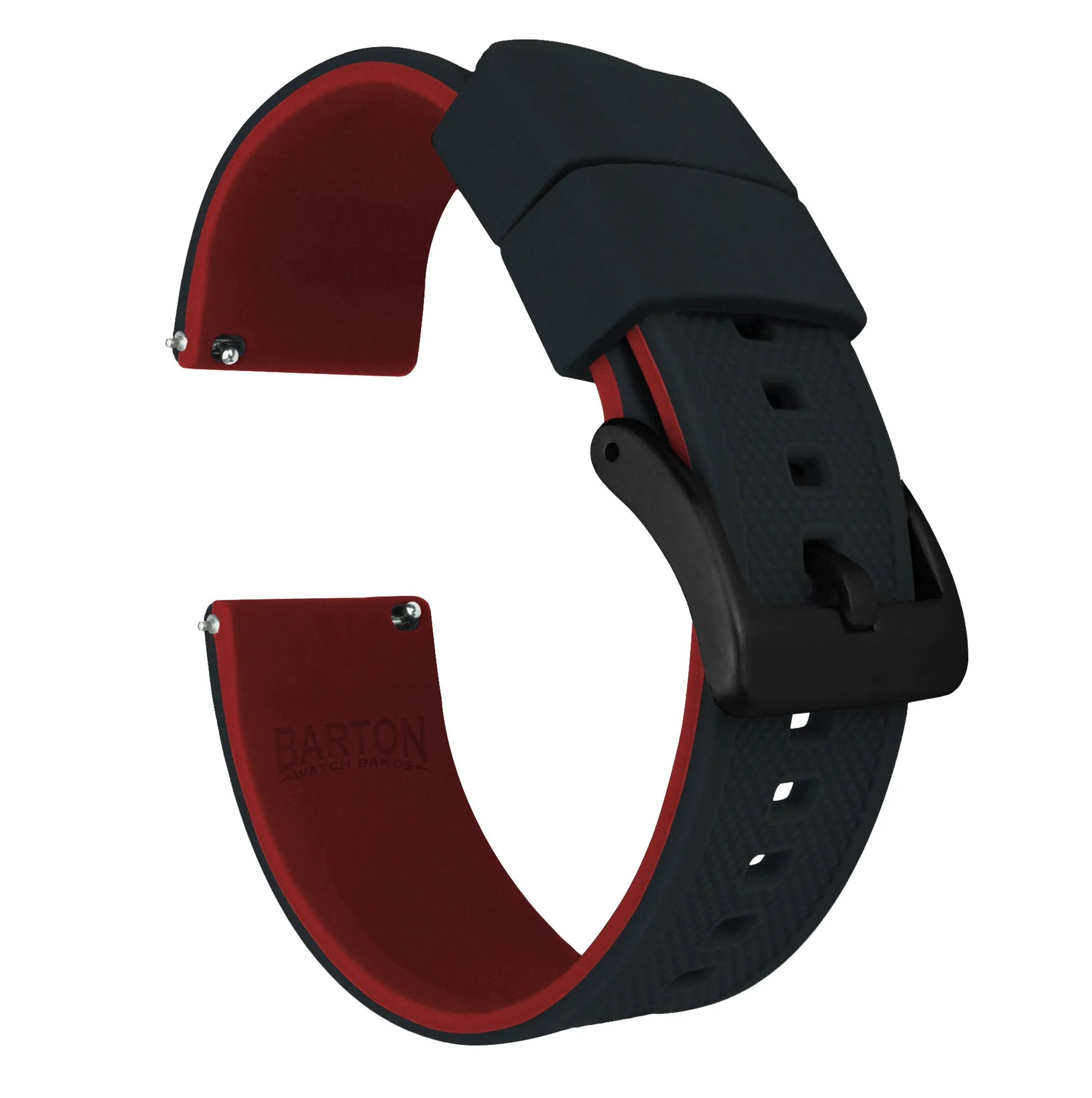 Samsung Galaxy watch7 Elite Silicone Black Top Crimson Red Bottom Watch Band