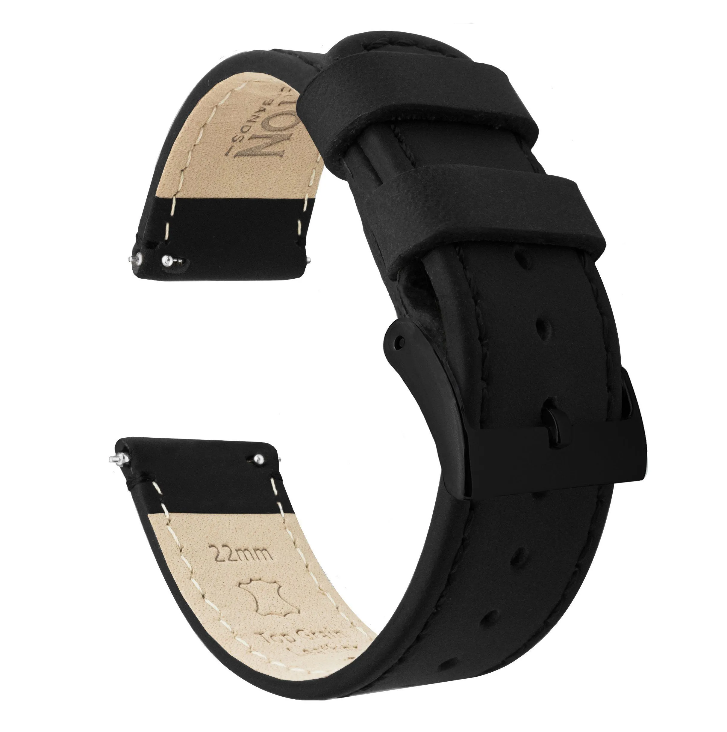 Samsung Gear S3 Black Leather Quick Release Watch Band