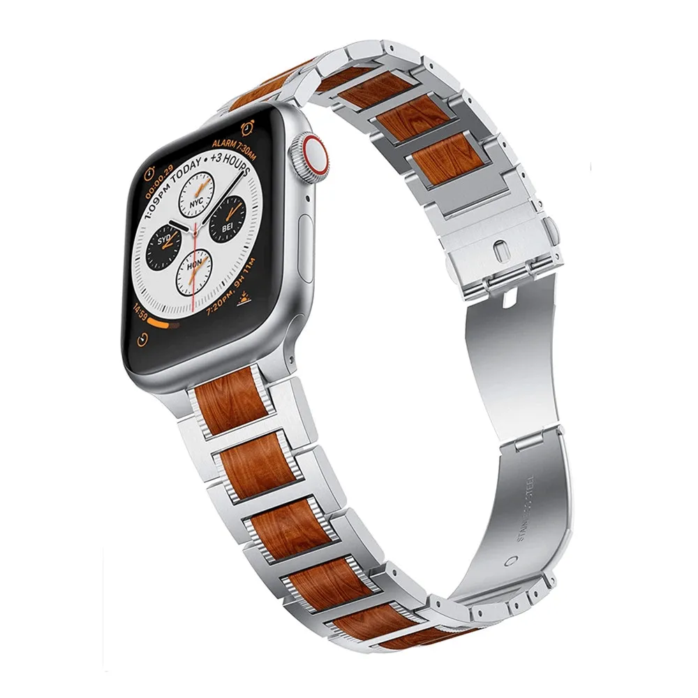Sandalwood Stainless Steel Watch Band