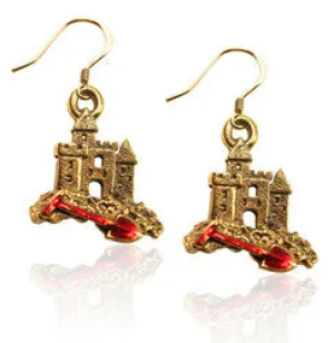 Sandcastle with Shovel Charm Earrings