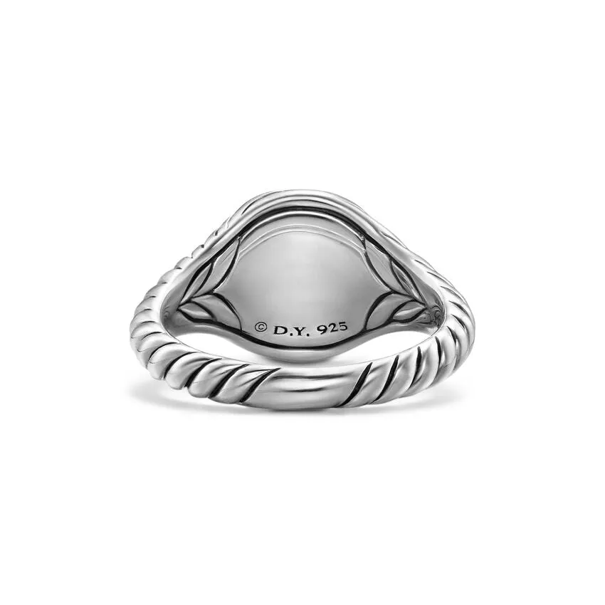 Sculpted Cable Pinky Ring in Sterling Silver, 10mm, Size 4