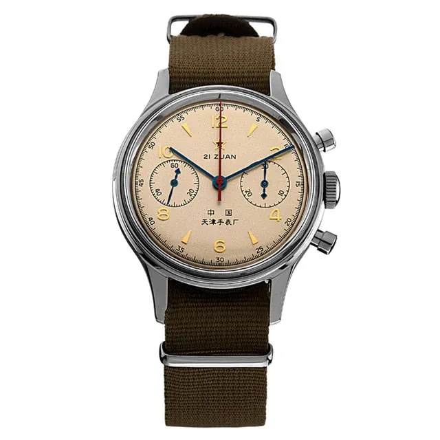 Sea-Gull "1963" Official Original Genuine Air Force pilot Manual Wind Chronograph Mechanical watch. Calibre:ST1901. Model: D304 1963