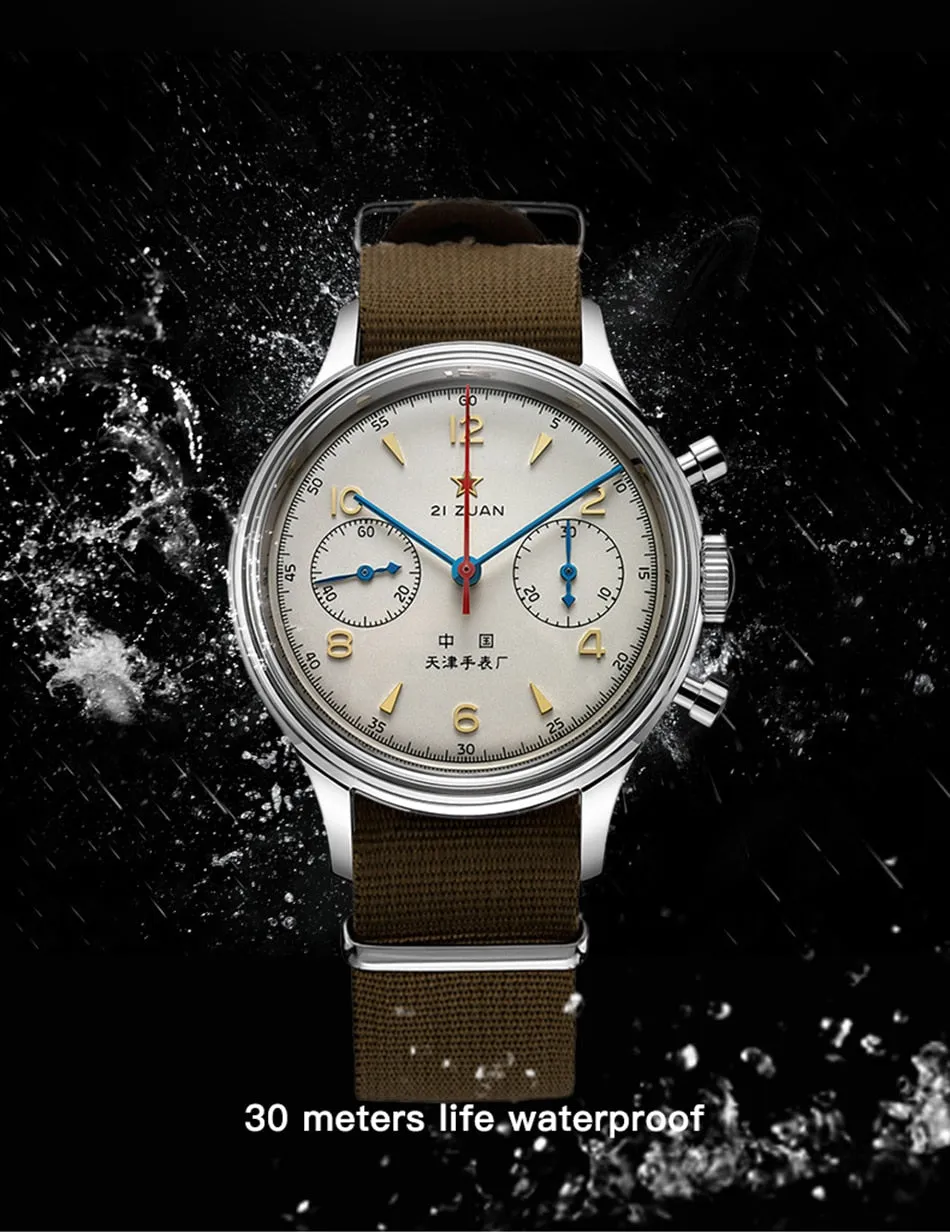 Sea-Gull "1963" Official Original Genuine Air Force pilot Manual Wind Chronograph Mechanical watch. Calibre:ST1901. Model: D304 1963