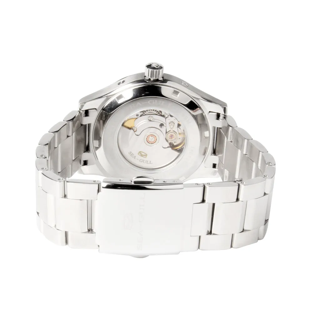 Seagull Moon Phase Auto Date Power Reserve Retro Men Watches Exhibition Back Self Wind Automatic Men's Mechanical Watch 816.423