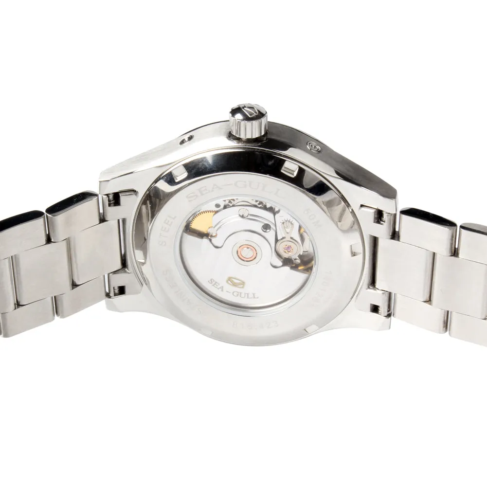 Seagull Moon Phase Auto Date Power Reserve Retro Men Watches Exhibition Back Self Wind Automatic Men's Mechanical Watch 816.423