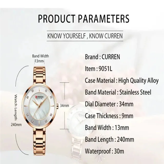 Seductive classic stainless steel women's classic wrist watch