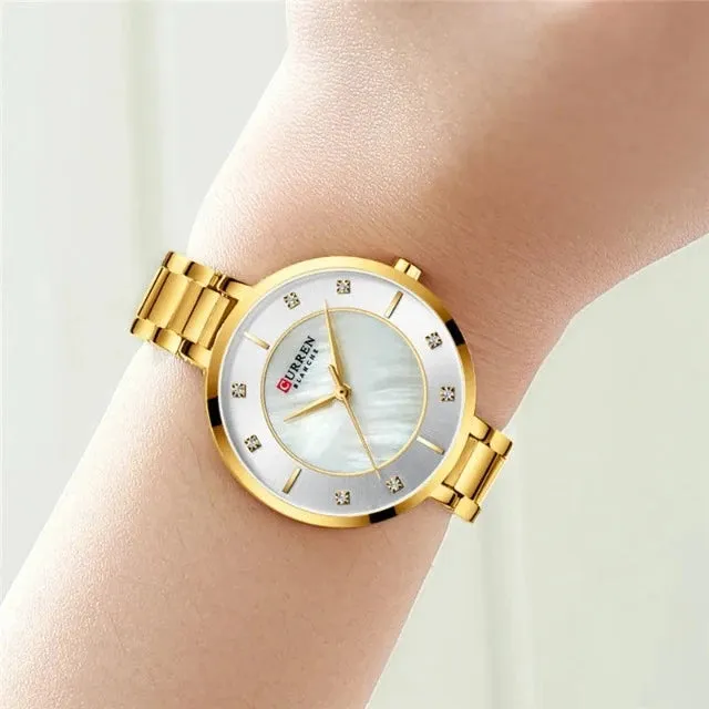 Seductive classic stainless steel women's classic wrist watch