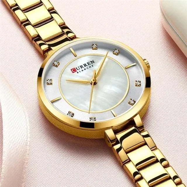 Seductive classic stainless steel women's classic wrist watch