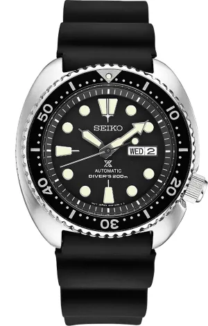 Seiko Prospex Automatic Diver Black Silicone Strap Men's Watch SRP777