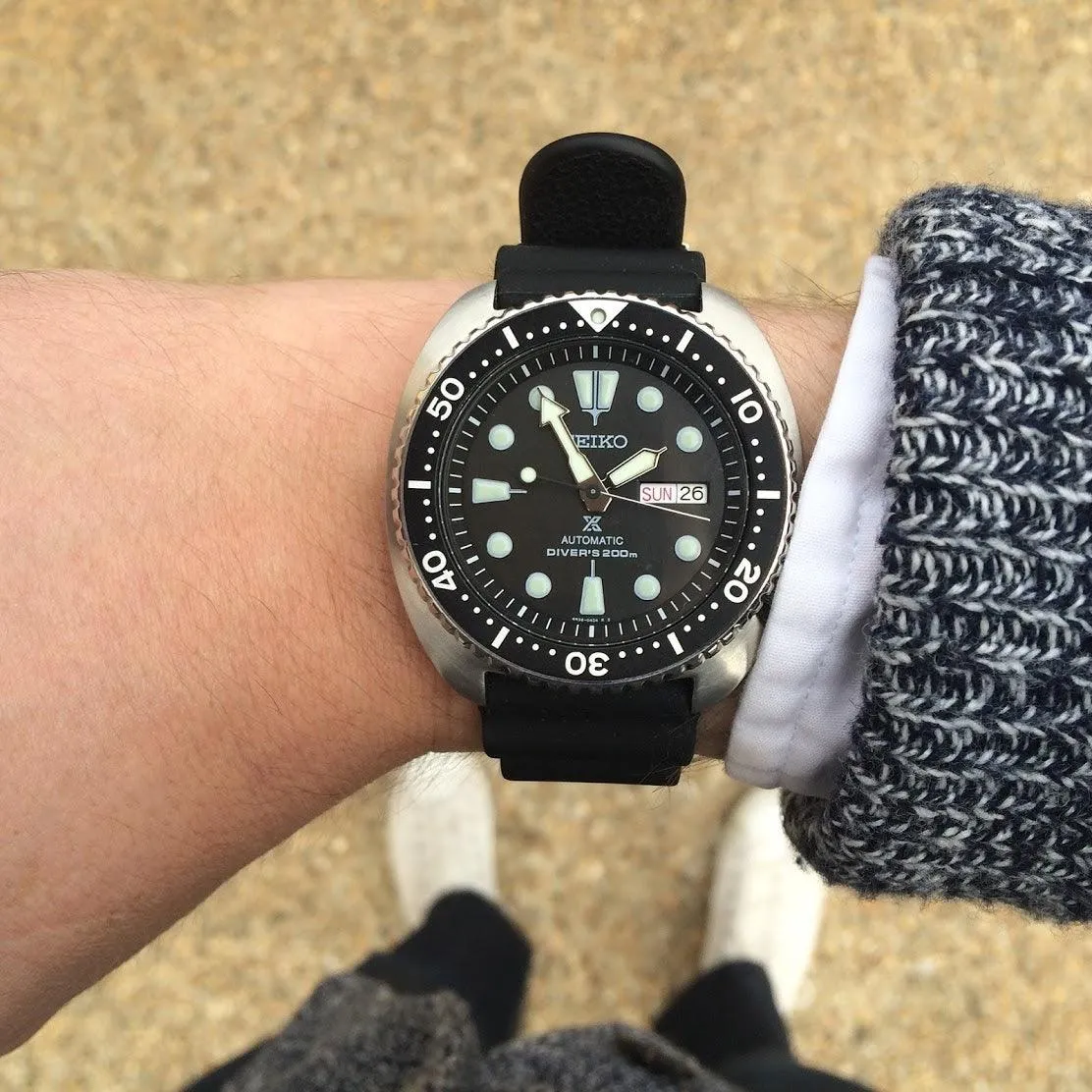Seiko Prospex Automatic Diver Black Silicone Strap Men's Watch SRP777