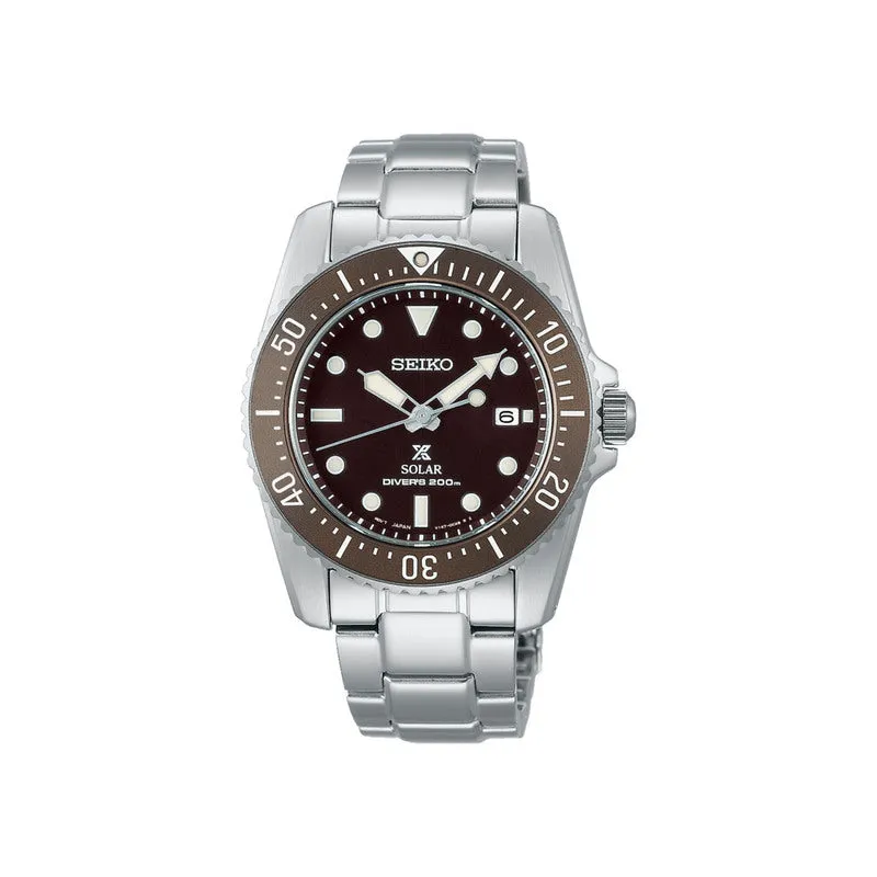 Seiko Prospex Solar Power Diver's 200M SNE571P1 Men's 200M Dive Watch with Silver-Tone Stainless Steel Case and Band