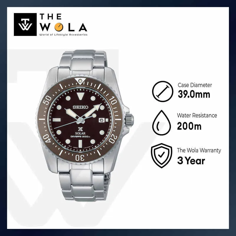 Seiko Prospex Solar Power Diver's 200M SNE571P1 Men's 200M Dive Watch with Silver-Tone Stainless Steel Case and Band