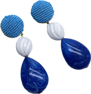 Shourouk Blue Beaded Drop Earrings