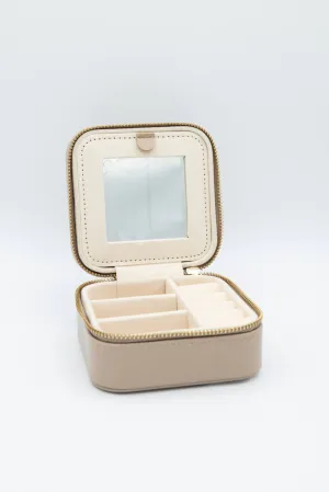 Simply Southern Small Jewelry Box Case in Almond | 0224-BAG-LTHR-JWLCASE-ALMOND