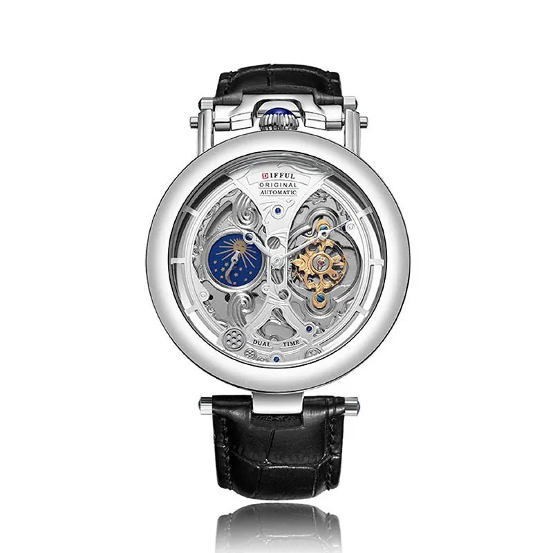 Skeleton Mechanical Watch Transparent Back Tourbillon