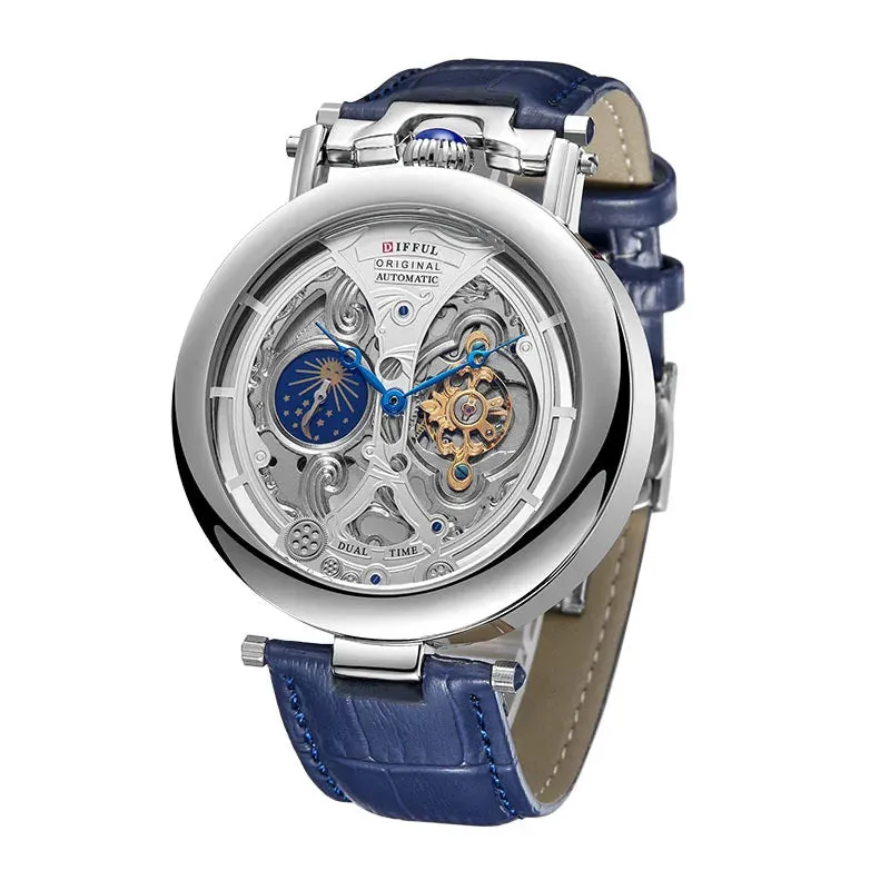 Skeleton Mechanical Watch Transparent Back Tourbillon