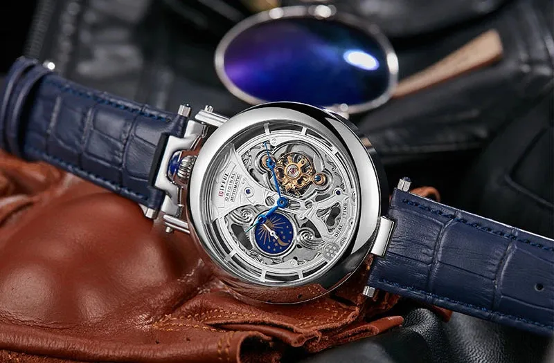 Skeleton Mechanical Watch Transparent Back Tourbillon