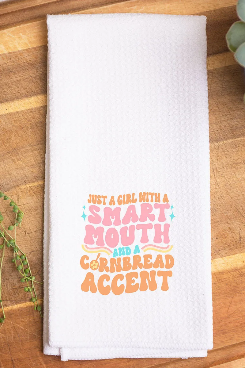 Smart Mouth Cornbread Accent Waffle Kitchen Towel