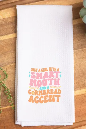 Smart Mouth Cornbread Accent Waffle Kitchen Towel
