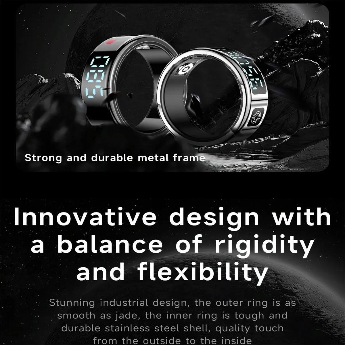 Smart Ring Gesture Control Health Monitoring Multiple Sports Size 11