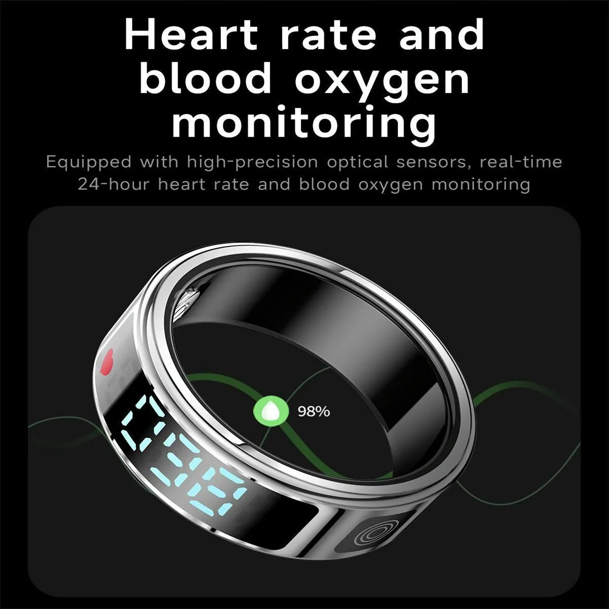 Smart Ring Hand Gestures Health Monitoring Sports Modes Size 10