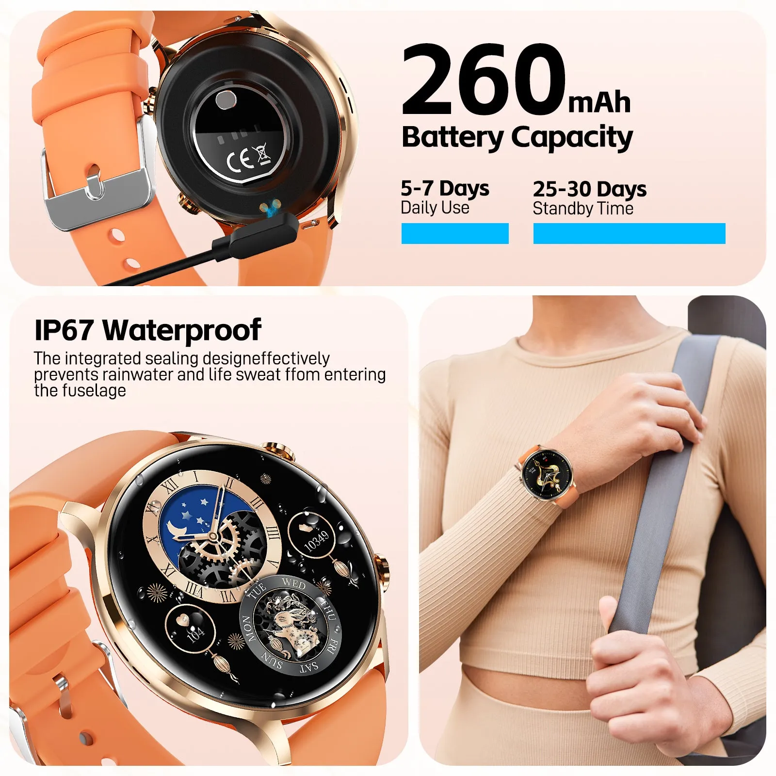 Smart Watch for Women (Answer/Make Call), Fitness Watch with Heart Rate Blood Oxygen Sleep Monitor, 1.39" Touch Screen Bluetooth Smart Watch for iPhone Android Phone, Waterproof Activity Tracker Watch