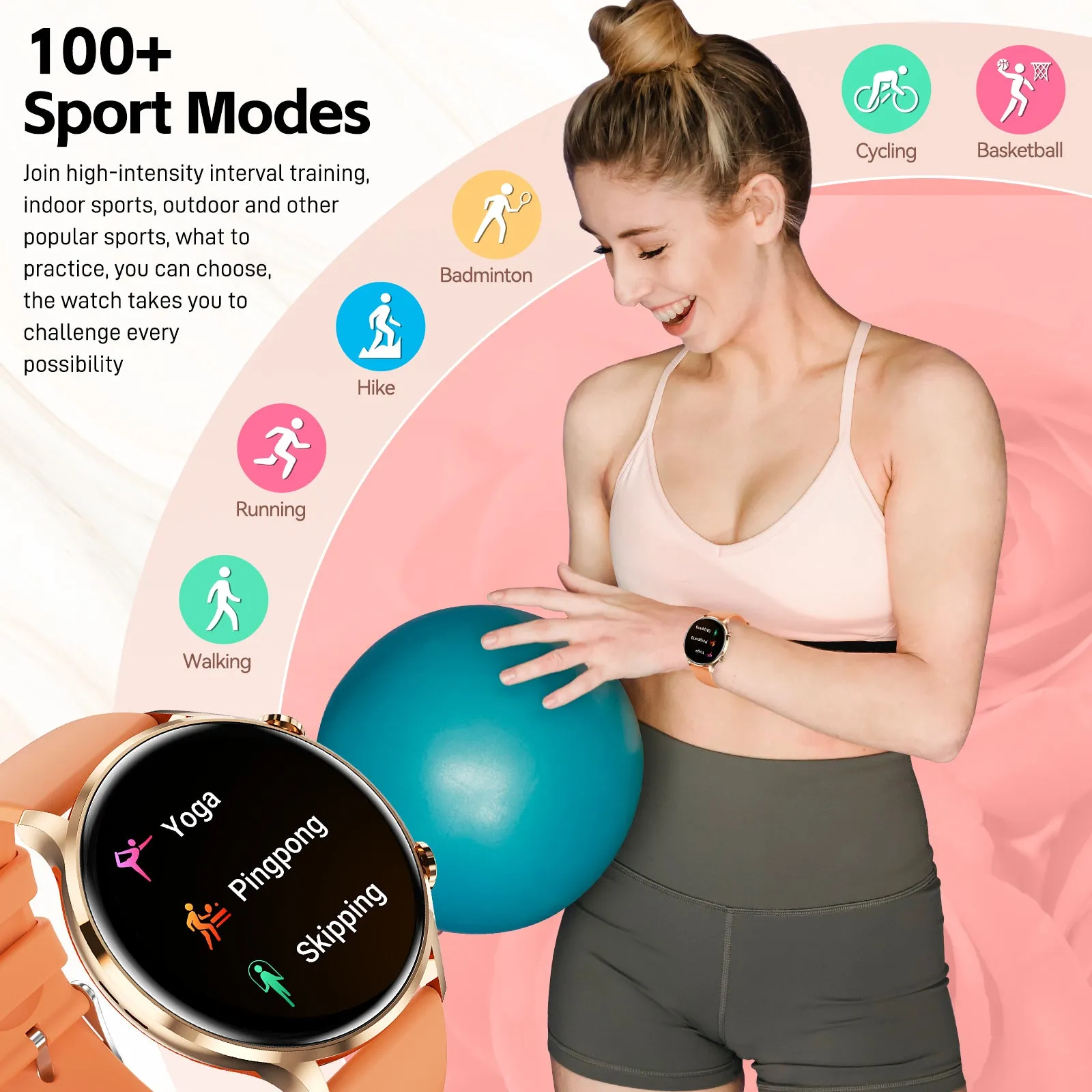 Smart Watch for Women (Answer/Make Call), Fitness Watch with Heart Rate Blood Oxygen Sleep Monitor, 1.39" Touch Screen Bluetooth Smart Watch for iPhone Android Phone, Waterproof Activity Tracker Watch