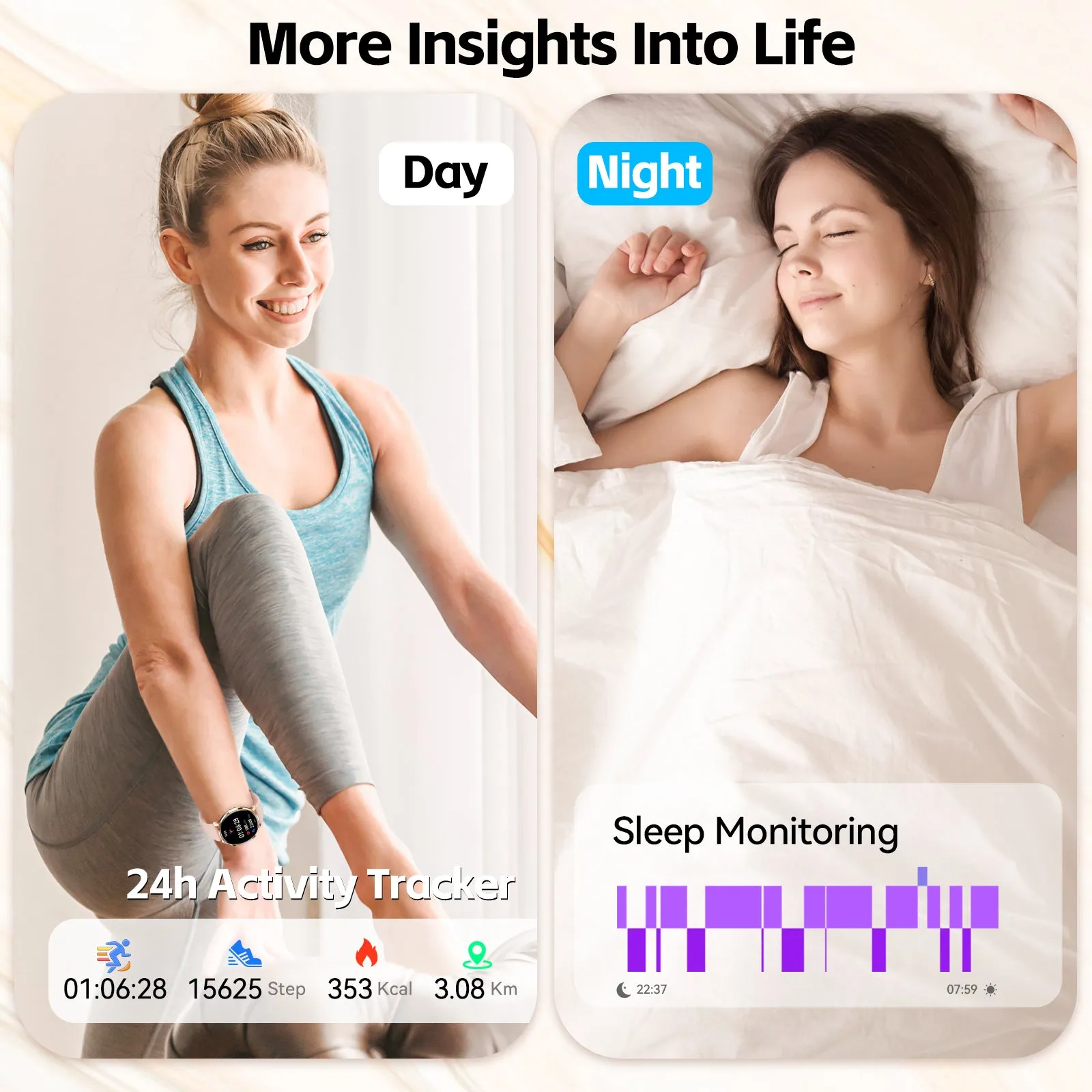 Smart Watch for Women (Answer/Make Call), Fitness Watch with Heart Rate Blood Oxygen Sleep Monitor, 1.39" Touch Screen Bluetooth Smart Watch for iPhone Android Phone, Waterproof Activity Tracker Watch