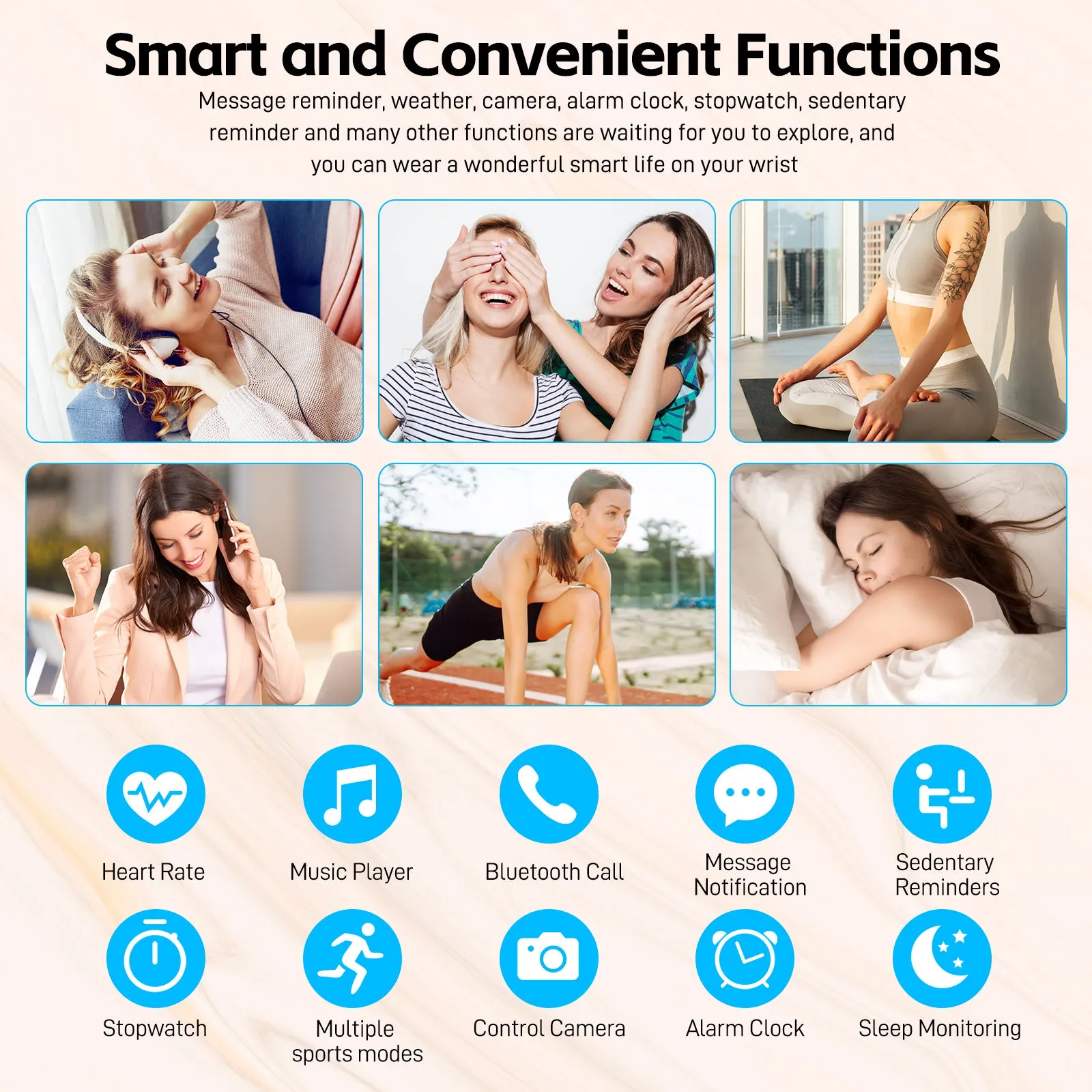 Smart Watch for Women (Answer/Make Call), Fitness Watch with Heart Rate Blood Oxygen Sleep Monitor, 1.39" Touch Screen Bluetooth Smart Watch for iPhone Android Phone, Waterproof Activity Tracker Watch