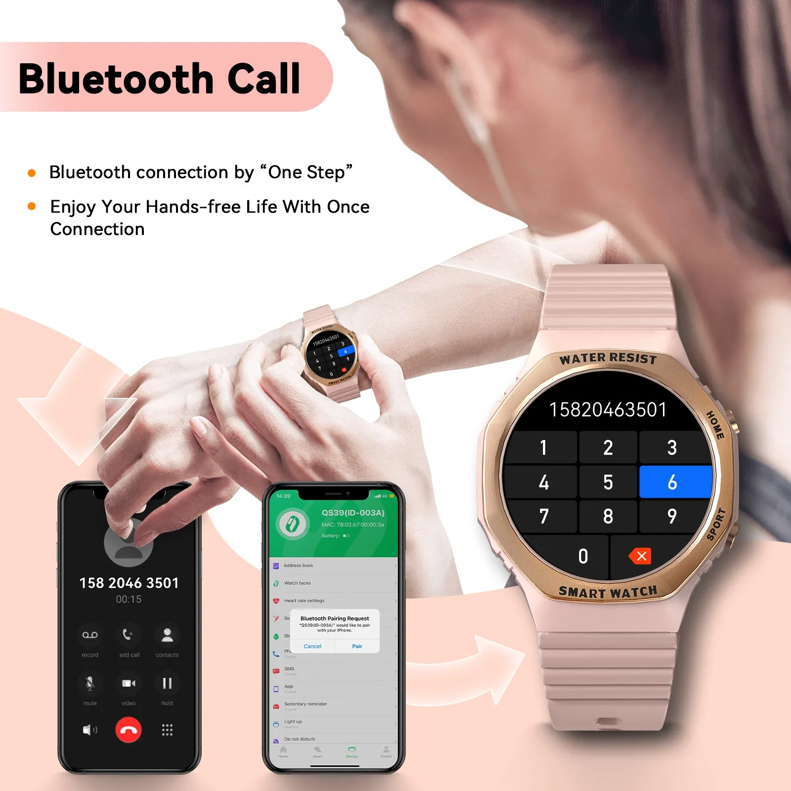 Smart Watch for Women (Answer/Make Calls), Fitness Watch with Heart Rate Blood Pressure Sleep Monitor, 1.32" Women Sports Smart Watch for iPhone & Android, Rugged Outdoor Tactical Women's Smart Watch