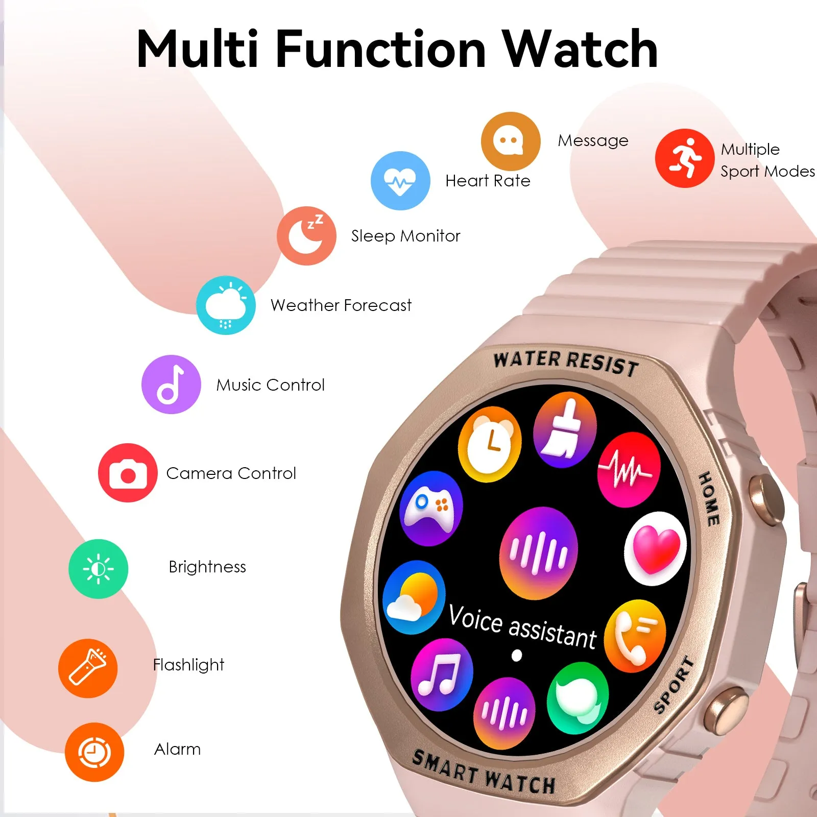 Smart Watch for Women (Answer/Make Calls), Fitness Watch with Heart Rate Blood Pressure Sleep Monitor, 1.32" Women Sports Smart Watch for iPhone & Android, Rugged Outdoor Tactical Women's Smart Watch