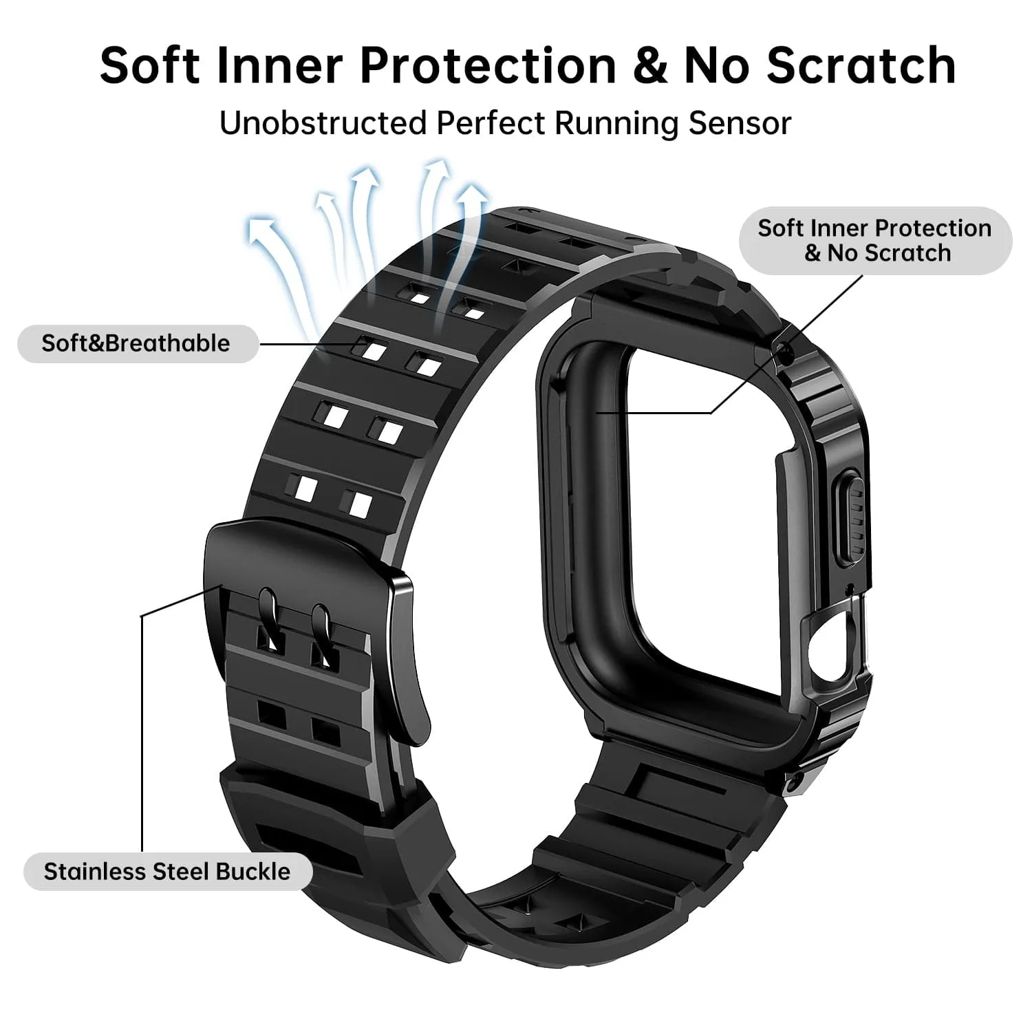 Sports Watch Band With Shockproof Case