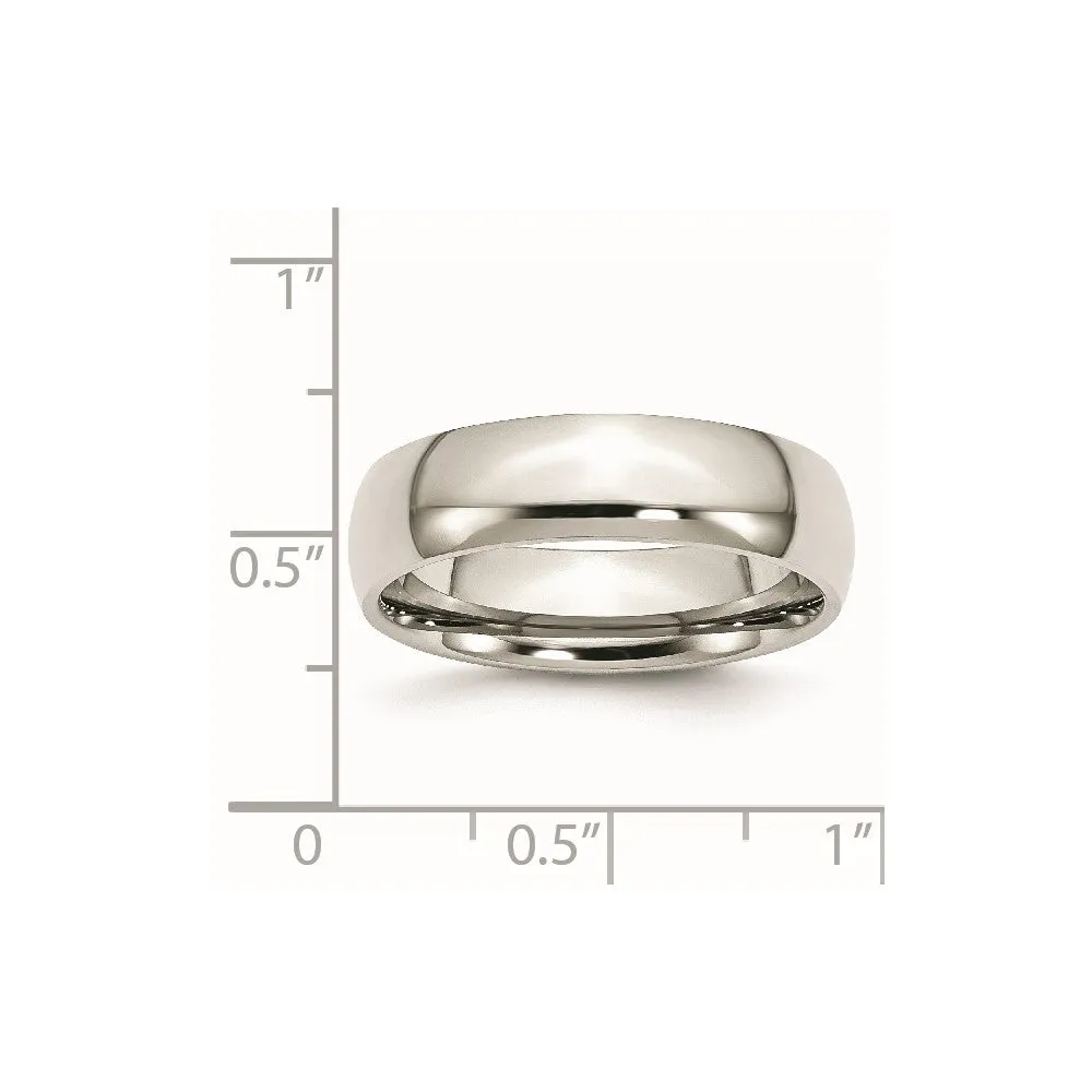 Stainless Steel Polished 6mm Half Round Band