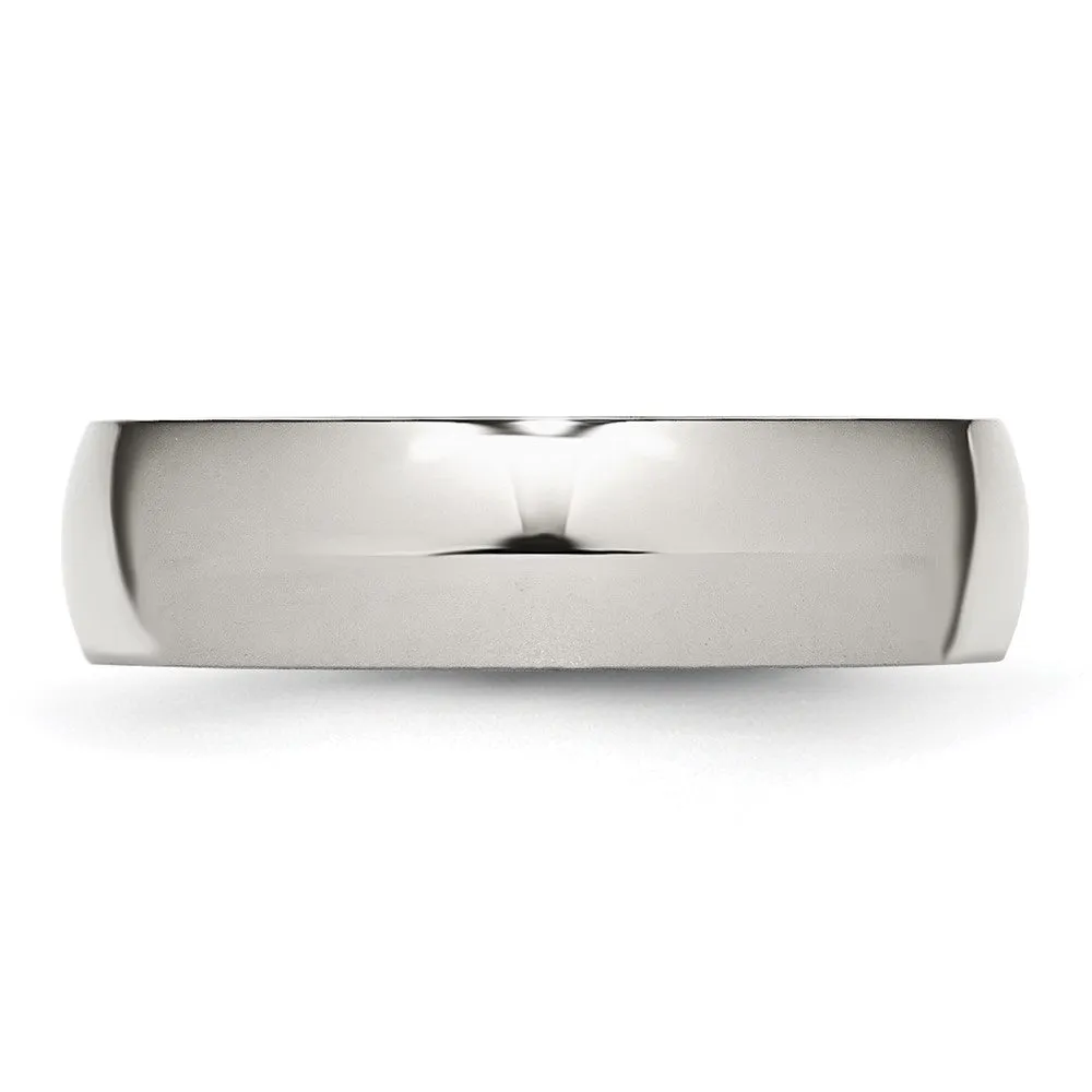Stainless Steel Polished 6mm Half Round Band