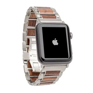 Stainless Steel   Walnut | 38-40mm 42-44mm Apple Watch Band | Series 1,2,3,4,5